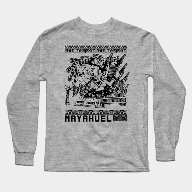 Mayahuel Aztec god Long Sleeve T-Shirt by Iravgustane